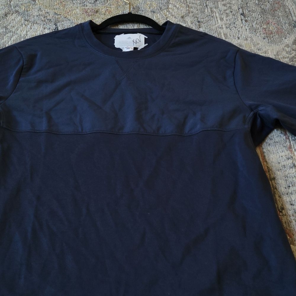 BNWT Blue Mens Golf Adidas Long sleeve Embroidered Top - Picture 7 of 16